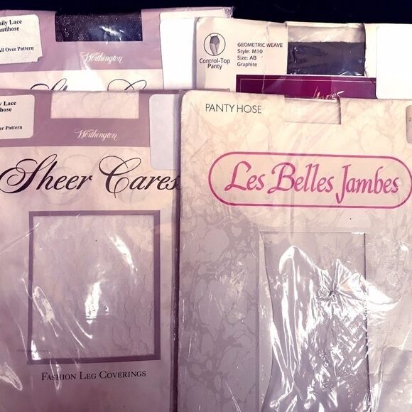 Fancy Pantyhose 4 Pair AB NWT - Picture 1 of 1